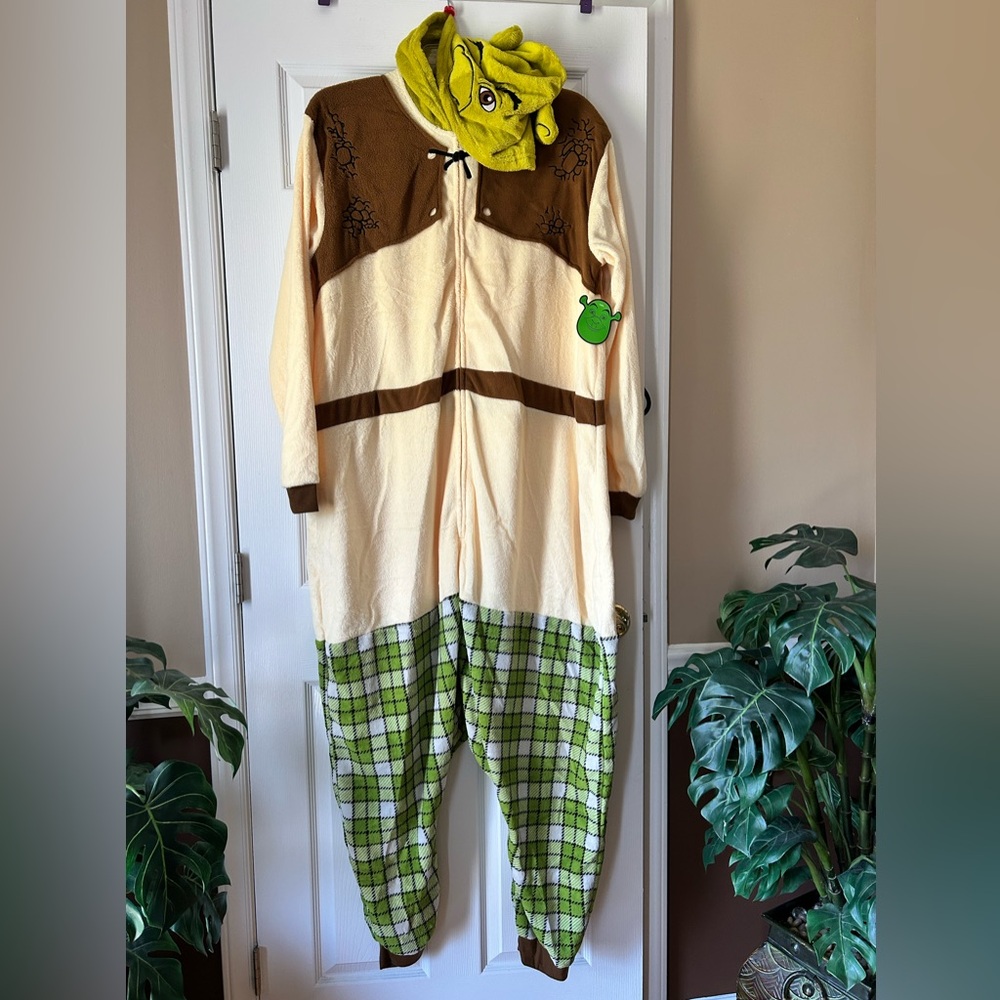Dreamworks’ Shrek Character Onesie with Hood Soft and Comfy ~ Size Large